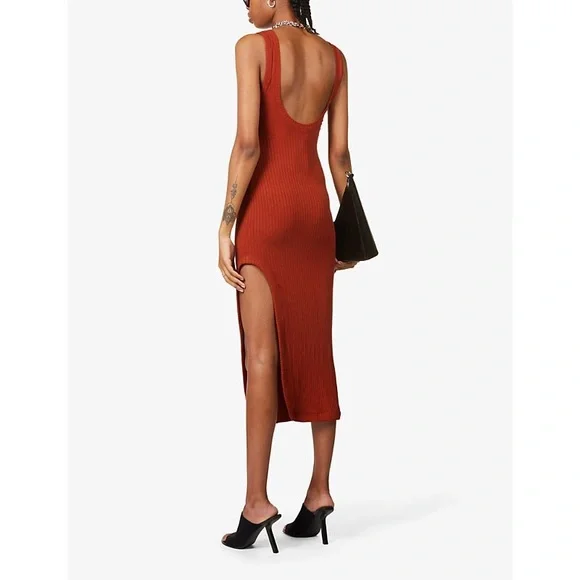 ALIX NYC Palma ribbed tank dress in rust - Picture 4 of 6